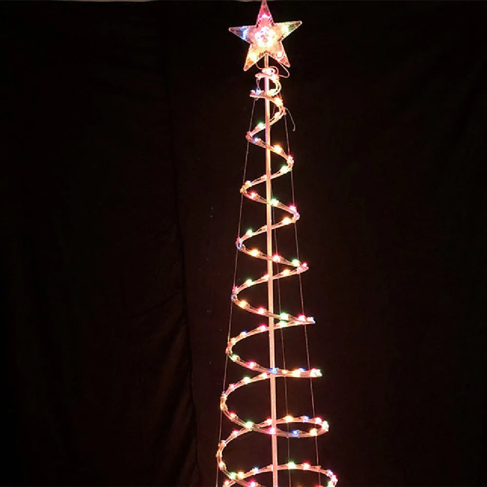 6FT LED spiral Christmas tree lights with remote control for indoor and outdoor festive decoration
