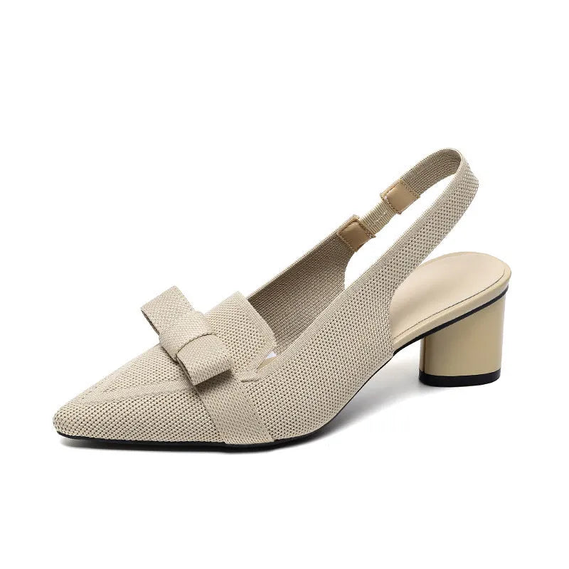 Women's closed toe high heel sandals with back strap and pointed toe in solid colour options