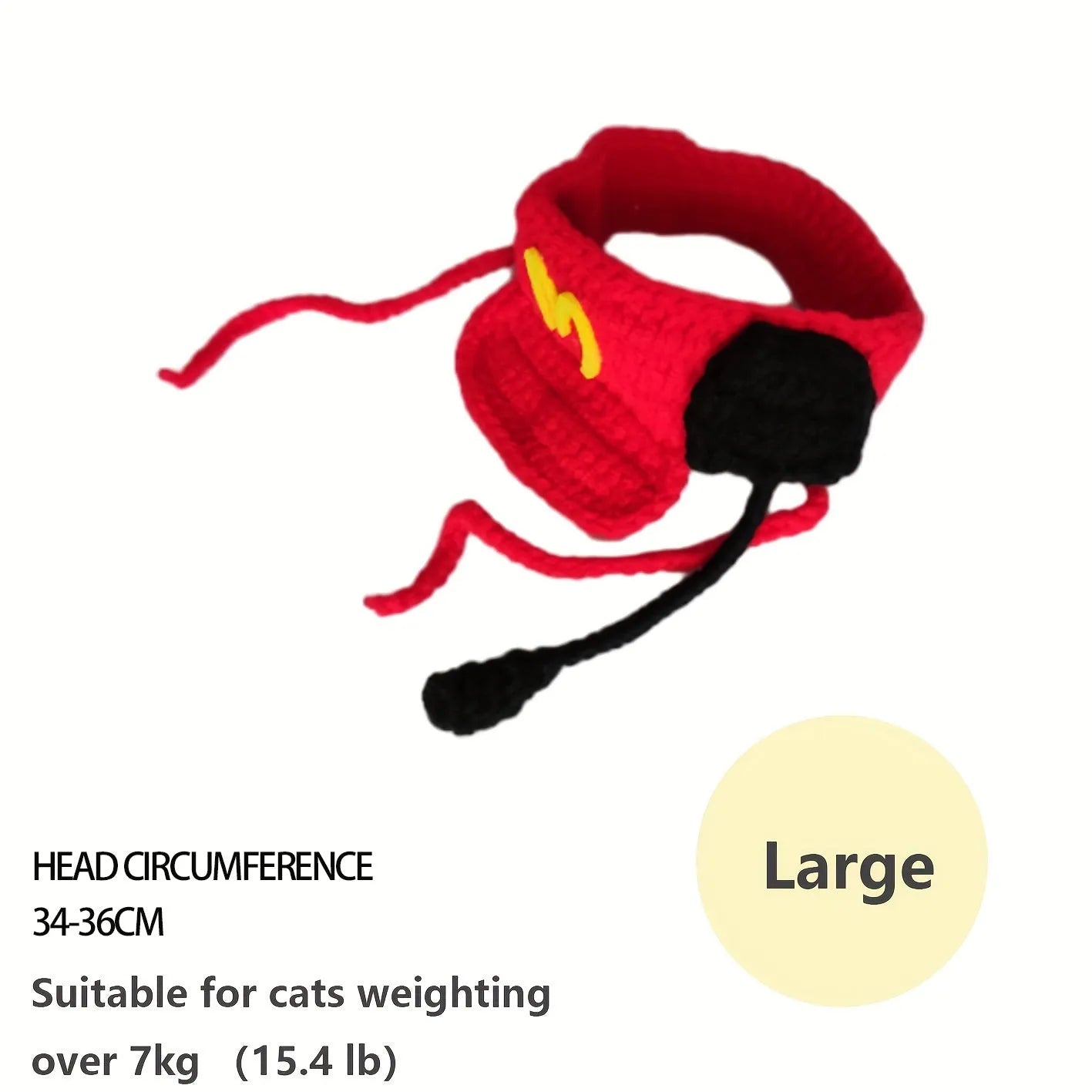 Handmade chef hat and knitted sweater set for a cat or small dog's birthday party