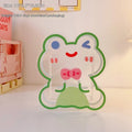 Acrylic square stationery storage box with cute animal and food pattern designs
