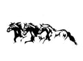 Three Horses automotive decal sticker showing steed design in four colour options