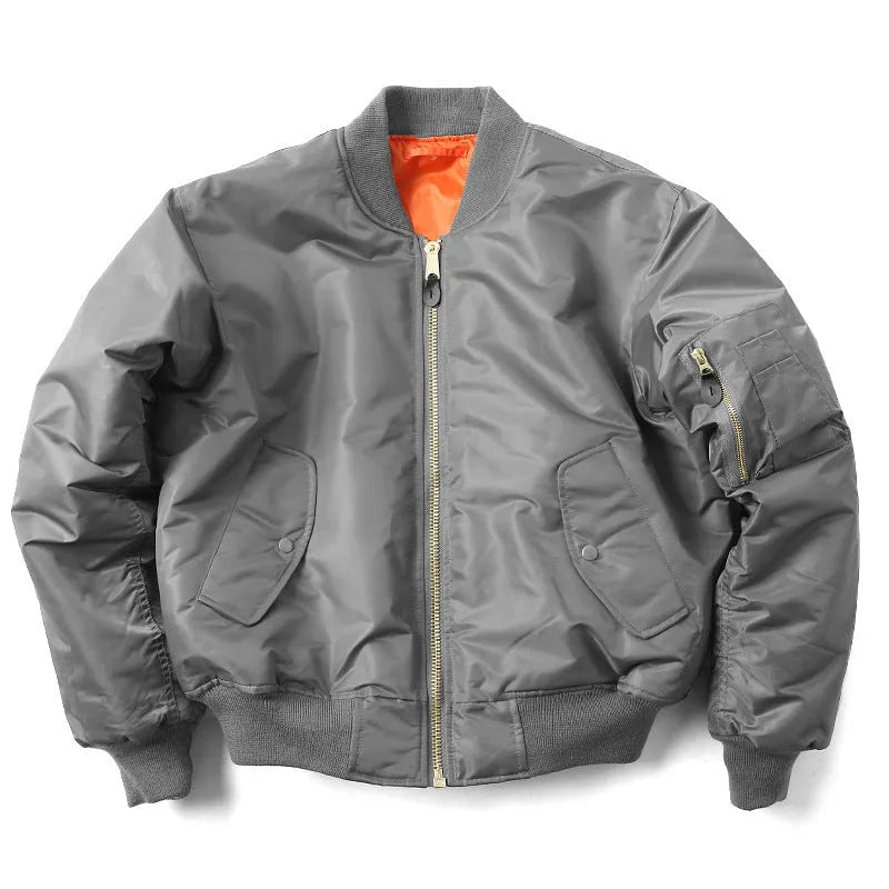 Men's cotton-padded pilot jacket in American workwear style with quilted nylon construction