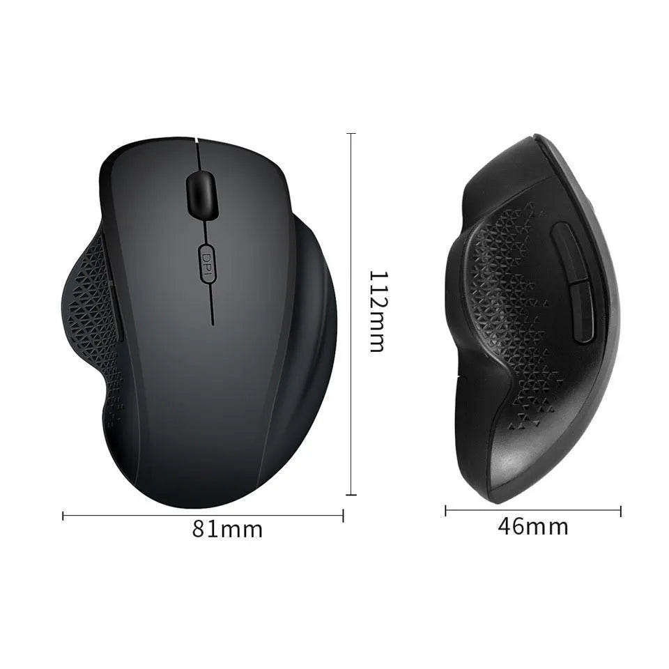Grey and black rechargeable wireless optical mouse for laptops with USB charging cable