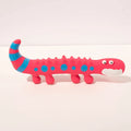 Green lizard-shaped dog chew toy with squeaker for aggressive chewers