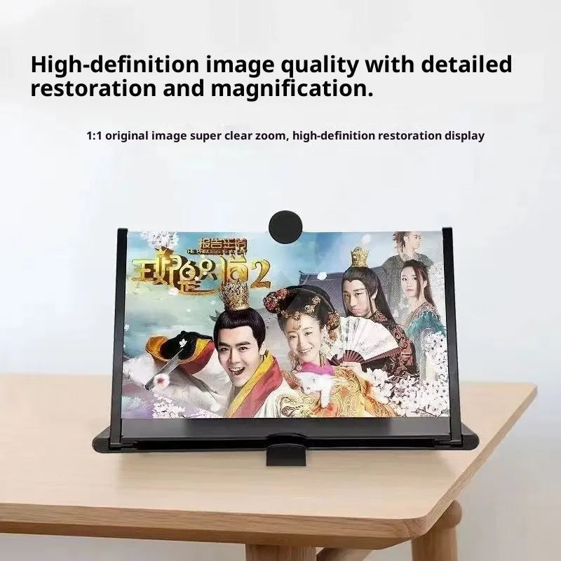 F3 10-inch mobile phone desktop screen amplifier in black with universal holder