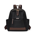 Women's large-capacity nylon travel backpack in black with internal patch pocket