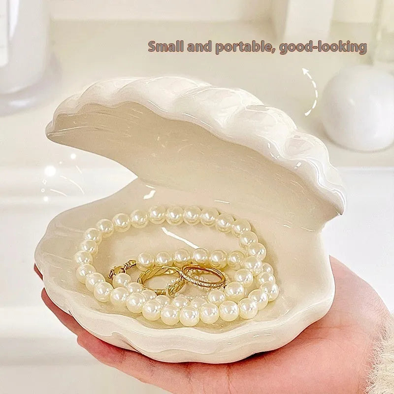 Yellow white porcelain girl's night lamp and storage tray set with modern simplicity design.