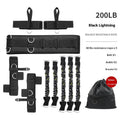 Colour-coded chest expander elastic belt with TPE tube for 100-300 lb resistance training.