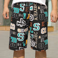 Men's loose-fitting striped beach trousers made from quick-drying ice silk fabric.