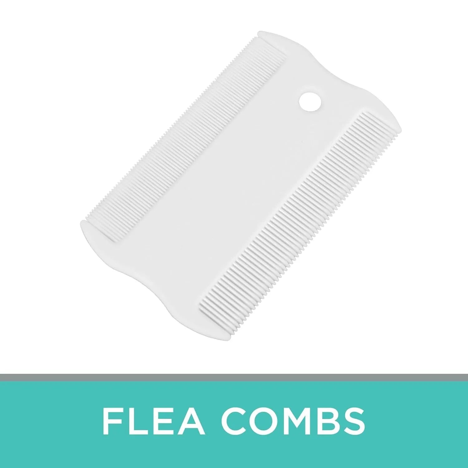Double-sided plastic flea comb for pets with dense teeth and 0.85 cm width for dog and cat grooming