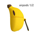 Yellow banana design silicone protective case for Apple AirPods Pro