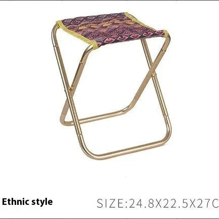 Black aluminium alloy portable folding camping stool shown in folded and unfolded positions.