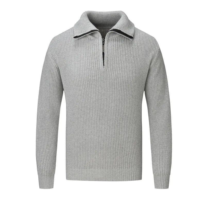 Men's slim fit pullover sweater in solid colour for autumn winter leisure wear
