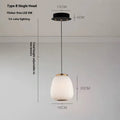 Modern minimalist glass chandelier with warm LED light, iron frame, Type C style