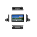 Black three lens dashcam with 4 inch front and rear screen for vehicle monitoring