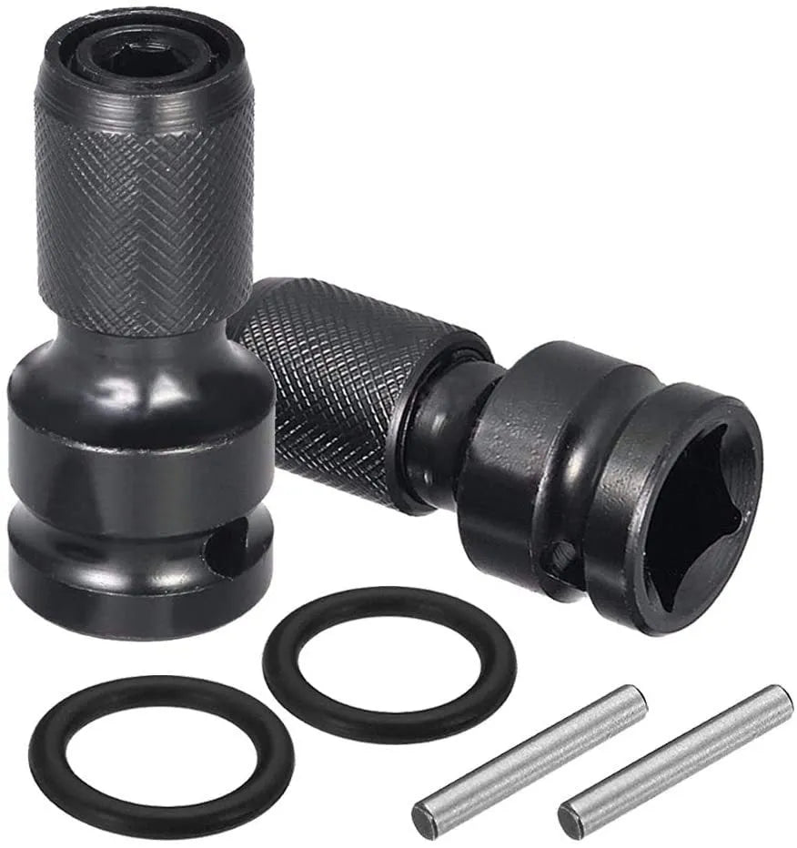 Hexagonal handle scaling bit holder with telescopic sleeve for electric wrench socket adaptation