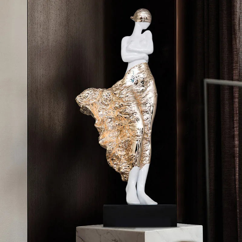48cm tall metallic finish character ornament in modern style for home decoration
