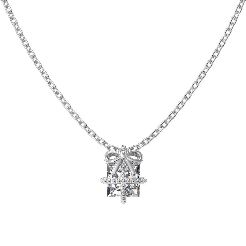 S925 sterling silver necklace and earring set with bear animal pendant on display, gold electroplated finish
