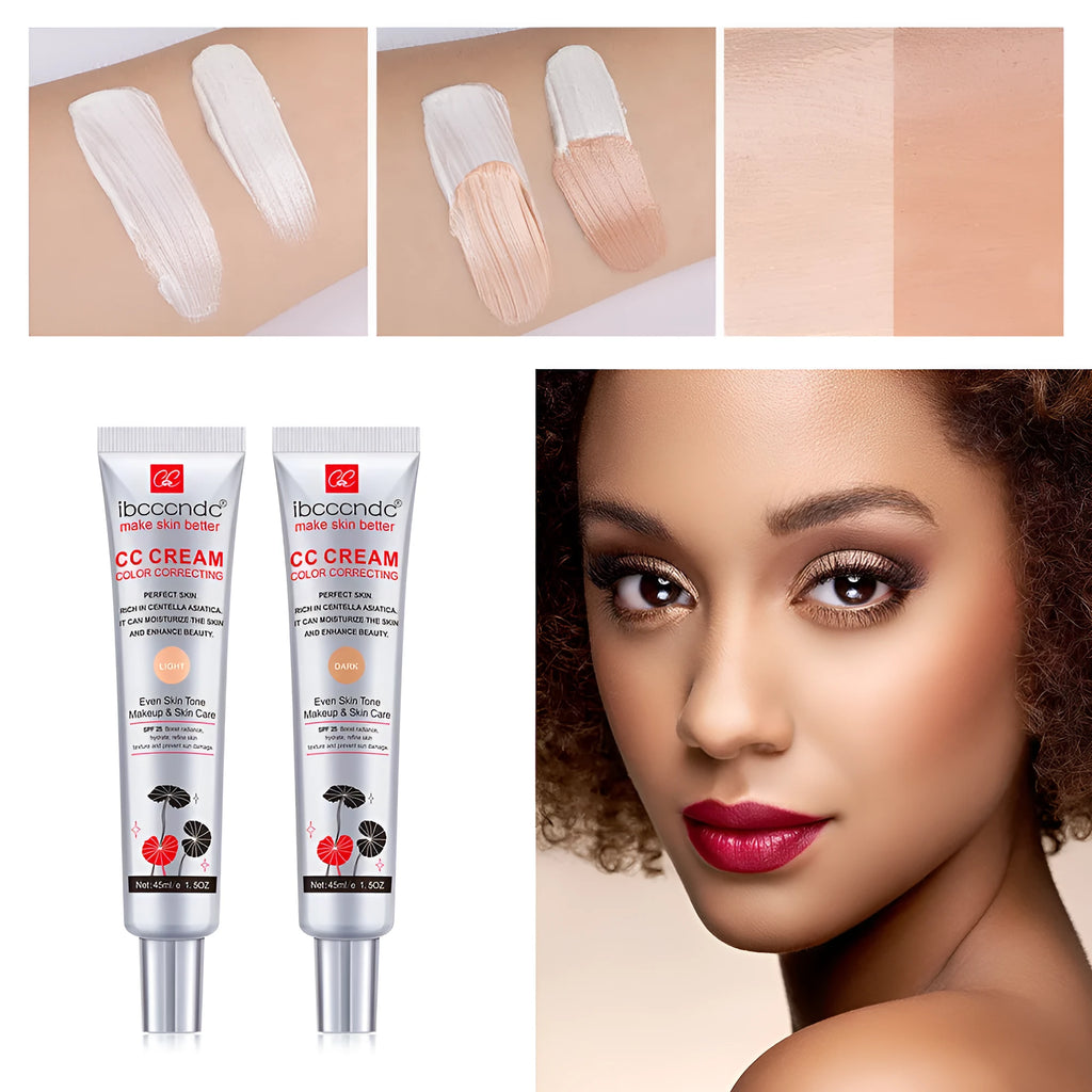 Erborian Centella Asiatica CC Cream tube in dark and light shades for colour-correcting makeup