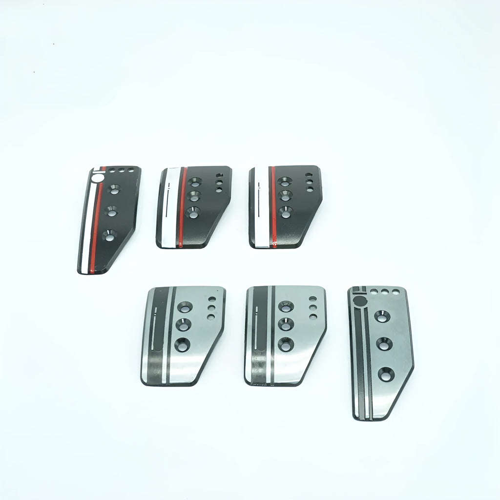 Aluminium alloy car pedal set for manual transmission including clutch, brake and accelerator