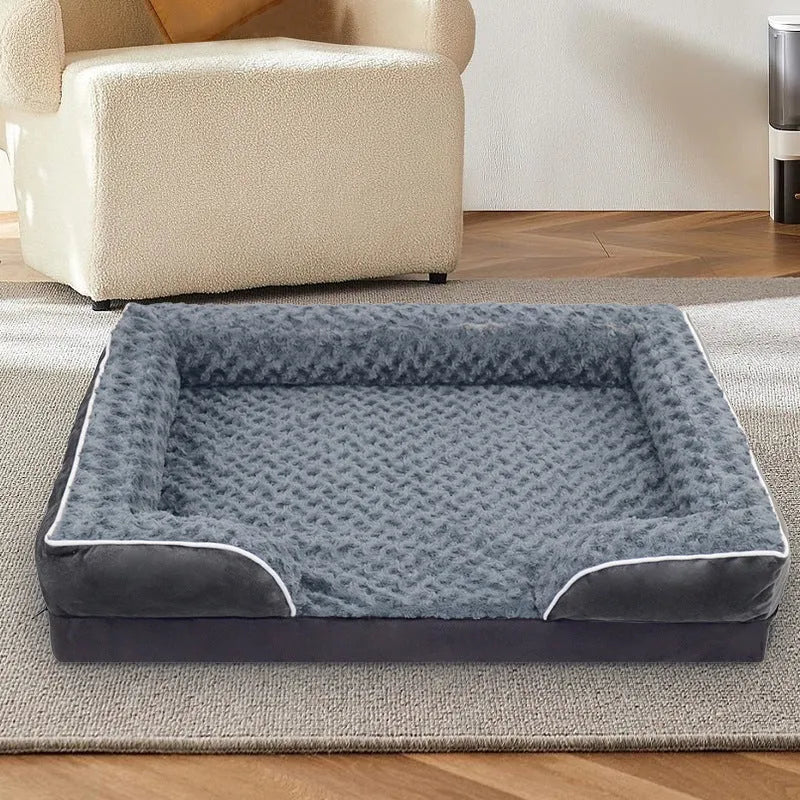 Waterproof fabric dog kennel with removable cover in light grey, dark grey and brown colour options