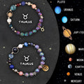 Two natural stone beaded bracelets showing adjustable closures, representing Chinese zodiac signs.