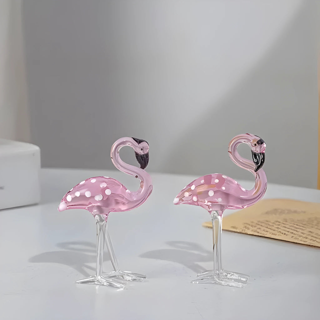 Pink crystal flamingo decorative ornament modern minimalist style 20-25cm