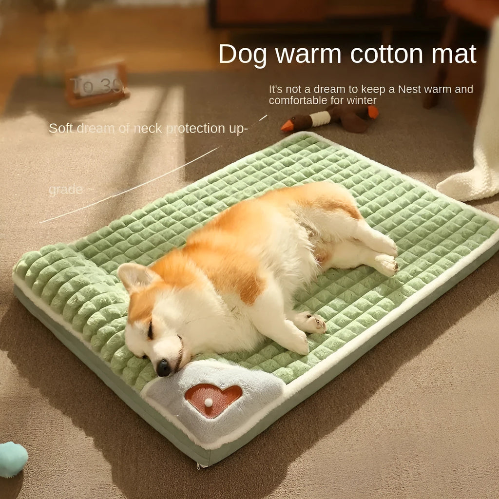 Washable dog mat with detachable cover in coffee colour, shown in XXL size for large dogs.