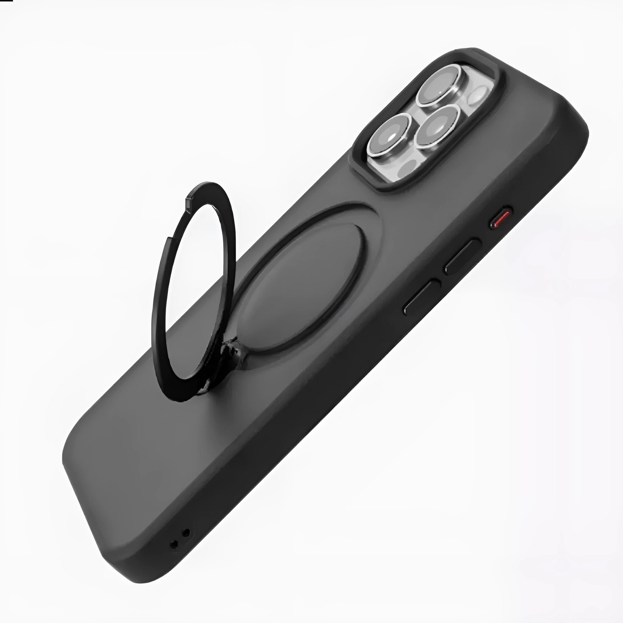 Rotating Bracket Magnetic Drop-resistant Silicone TPU Phone Case for iPhone 14 15 13 Series with 360° Rotatable Bracket and Upgraded Feel Drop-resistant Classic Black