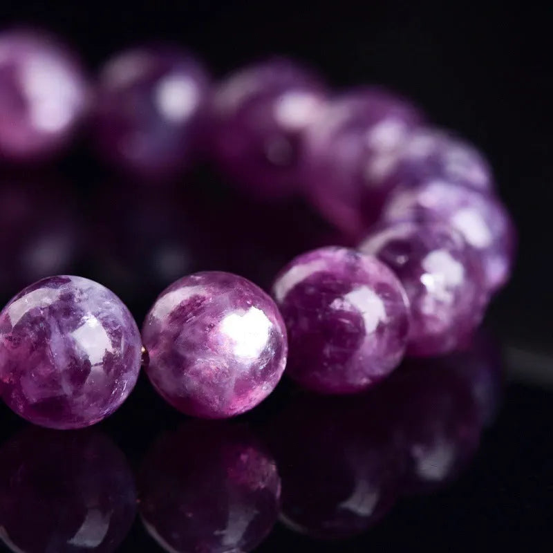 Purple Grandmother Crystal Bracelet with geometric shapes and polished finish