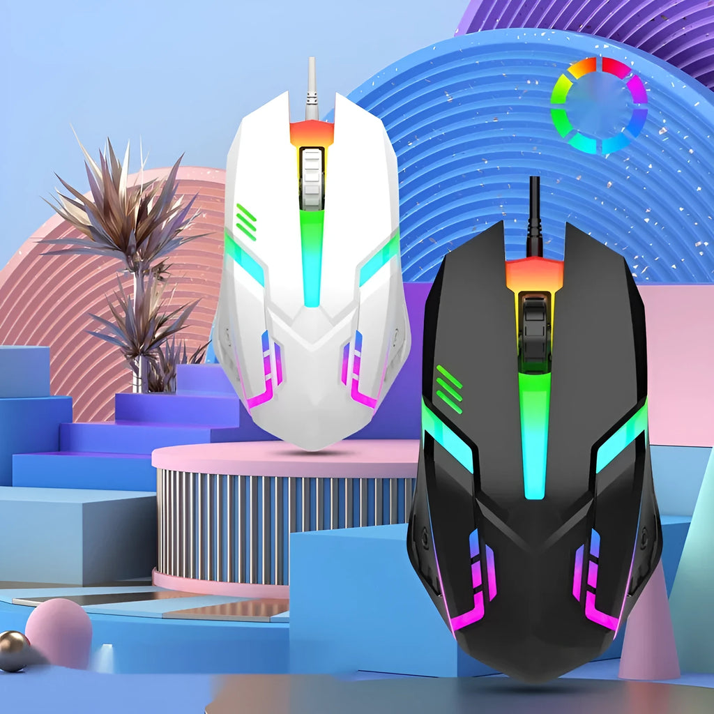 E-sports weighted wired mouse USB large photoelectric black white desktop laptop