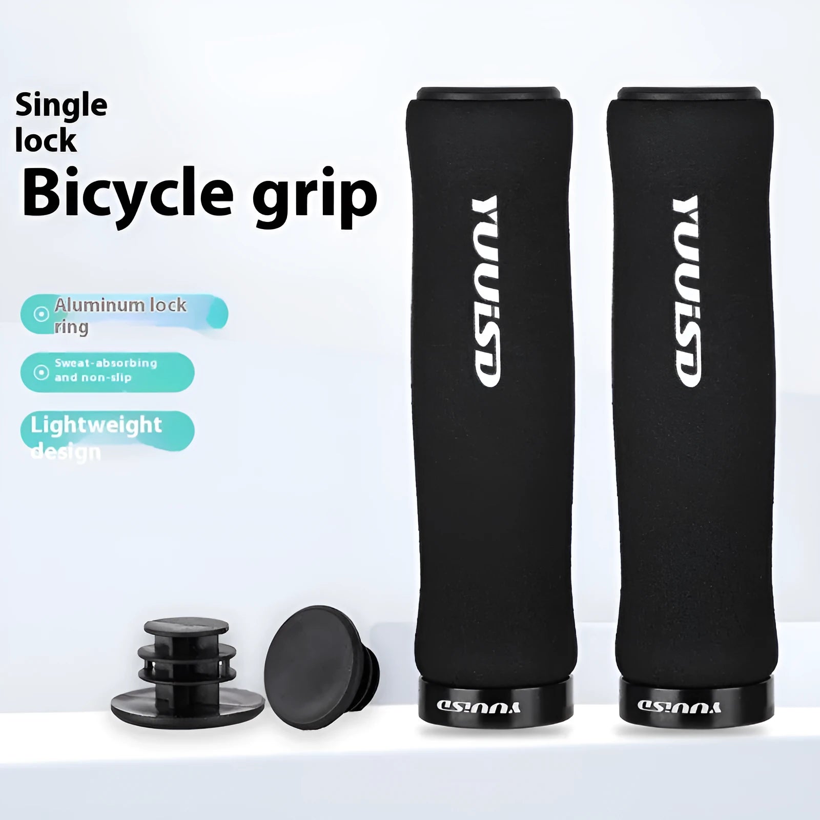 Ultra-light 41g soft sponge mountain bike handle covers in black, purple and biange colours