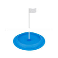 Rubber putter plate with 16cm diameter hole for indoor golf putting practice, shown in green.