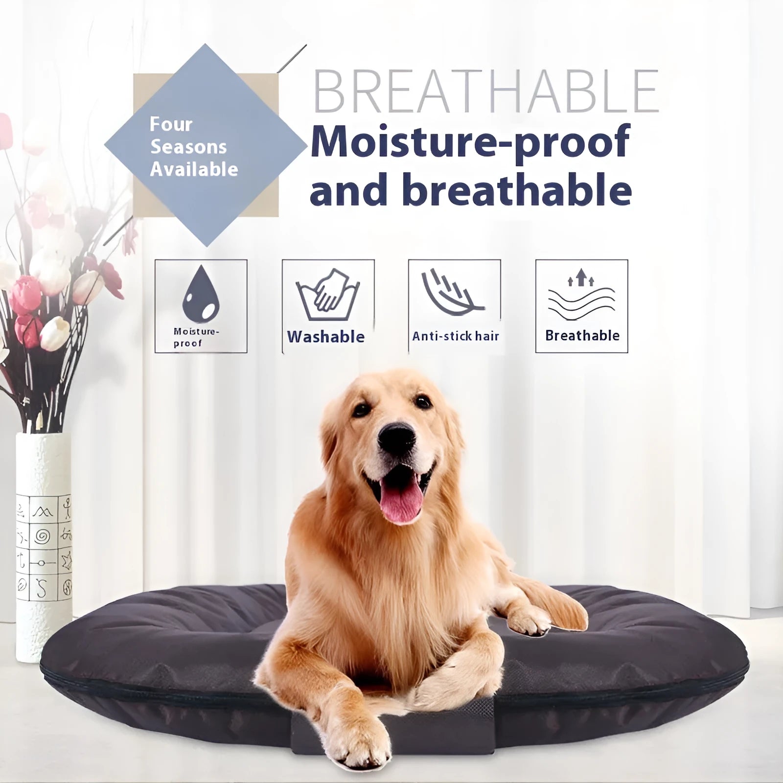Four seasons removable washable Oxford cloth dog mattress in S size 55x45cm