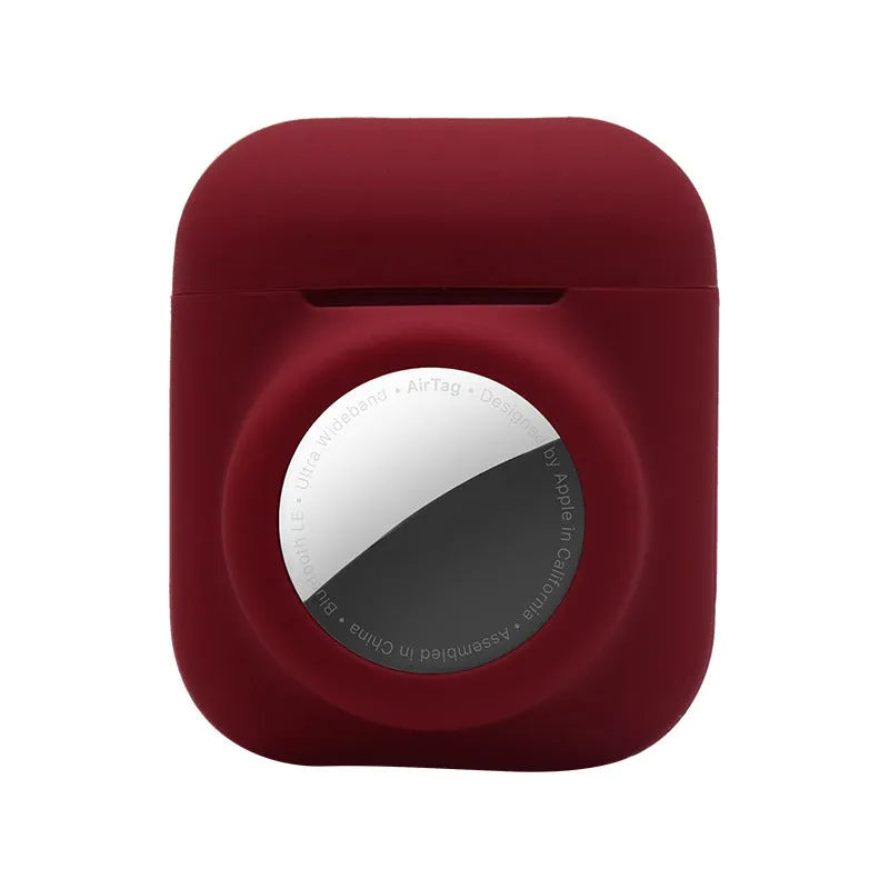 Silicone AirTag protective sleeve with flip cover in various colour options