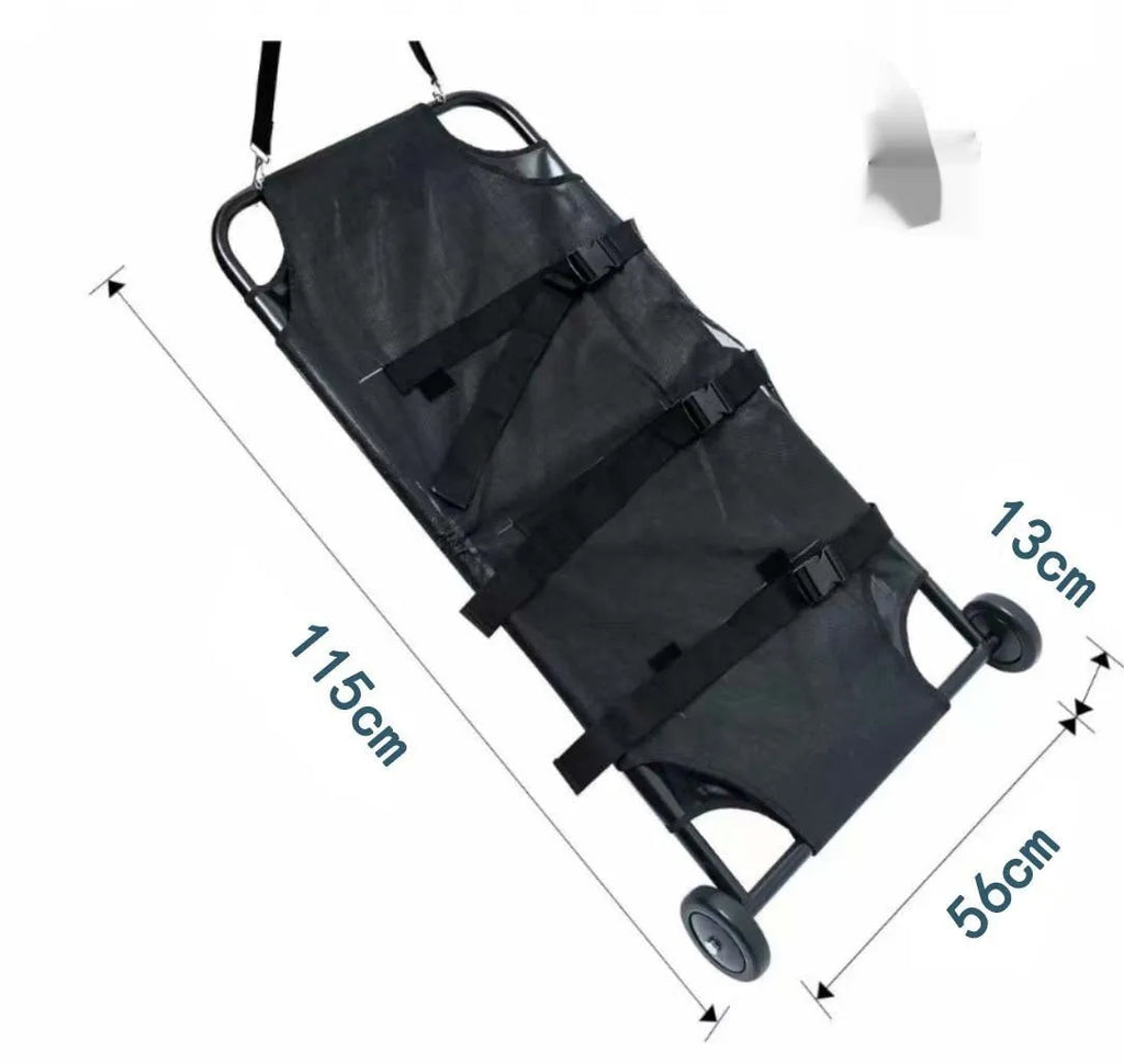 Black foldable aluminium alloy pet stretcher for medium to large dog emergency transport