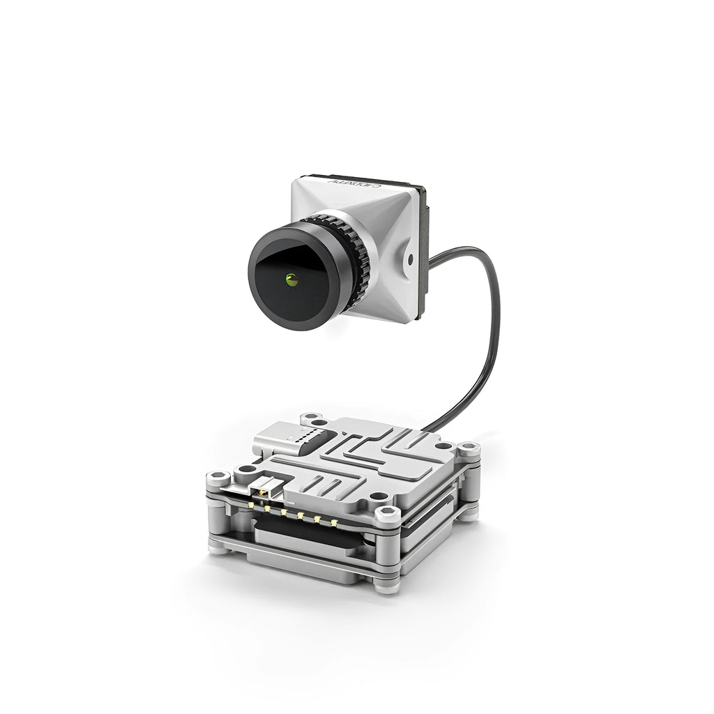 Caddx ADAPTS DJI FPV digital image transmission machine in silver with remote handle and mounting kit