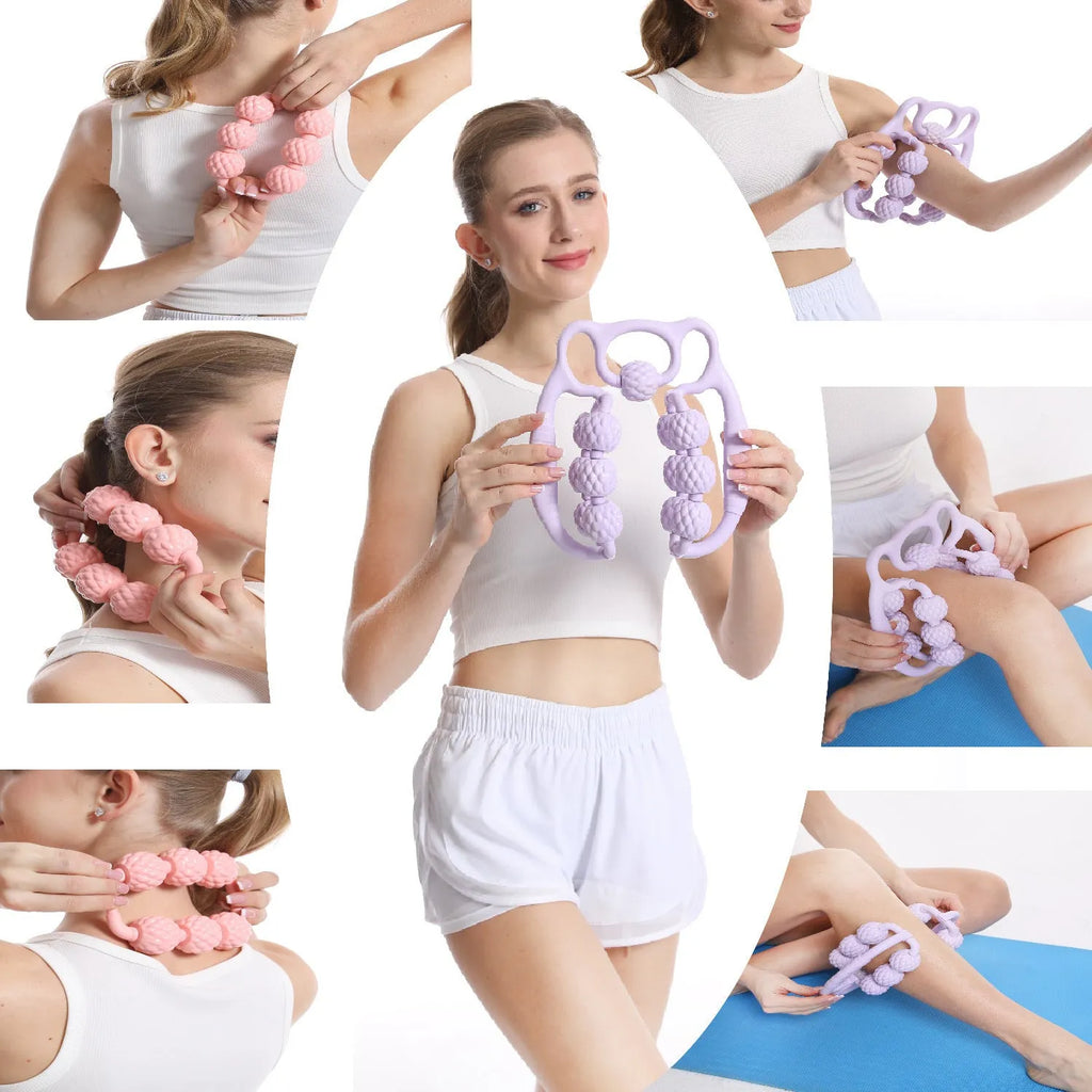 Bear-shaped double row clip leg massager in pink, green or purple