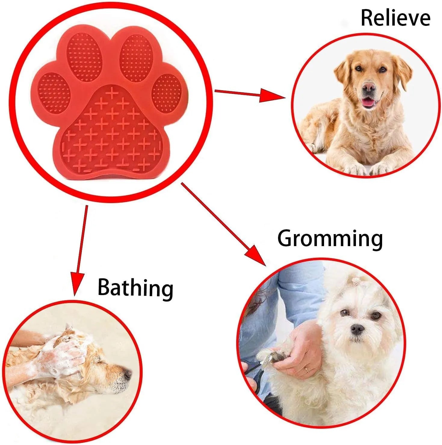 Blue bone-shaped silicone dog licking mat with suction cups on back