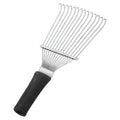 Black stainless steel grooming rake comb for horses and dogs measuring 33cm