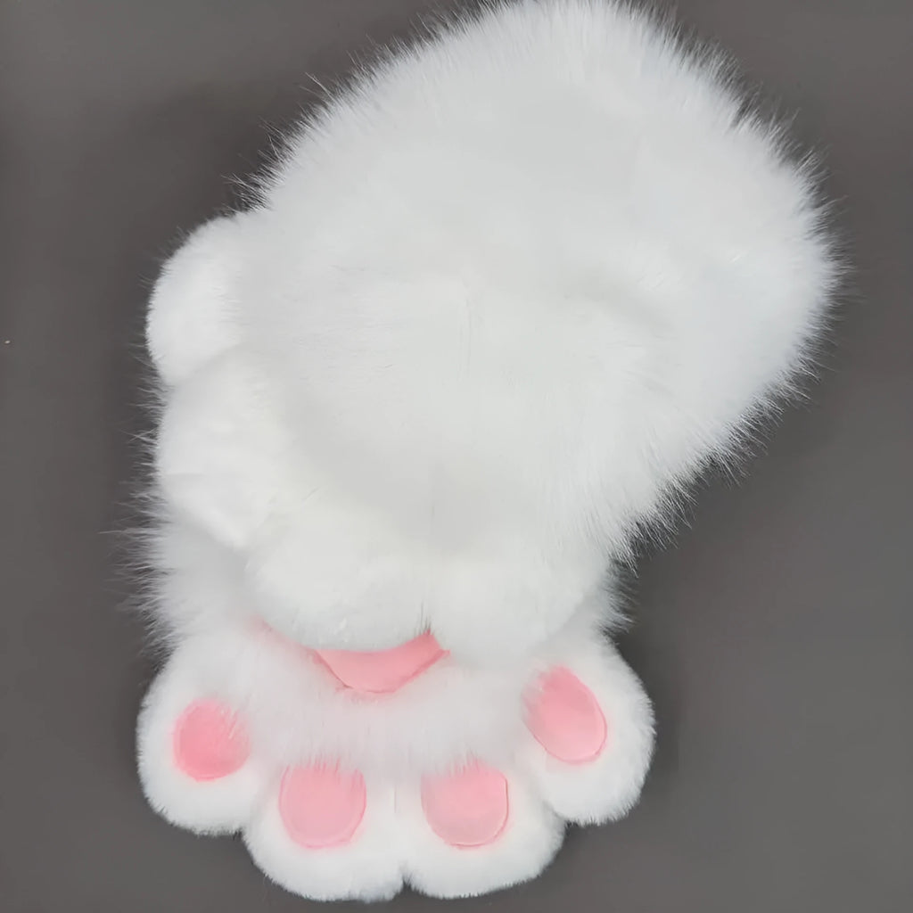 Colourful nylon animal claw cosplay gloves showing multiple colour variants including pink, blue, yellow, and green combinations