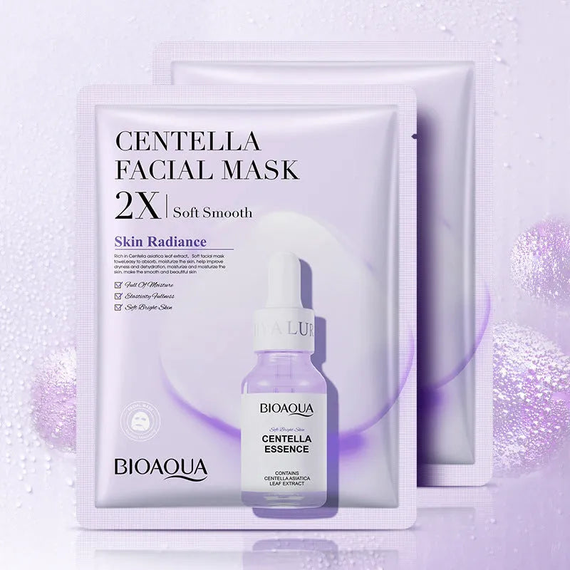 Single-use white gel facial sheet mask in a 30g sachet from a range including collagen and hyaluronic acid variants.