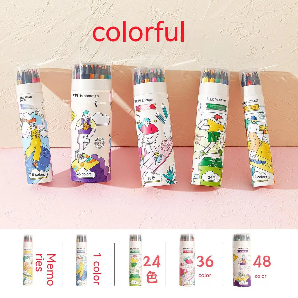 Zhenglin Sports Series colour pencils with paper barrel in multiple colour set options