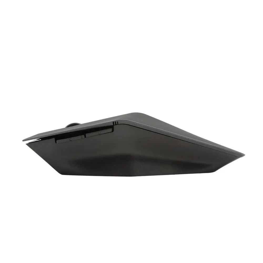 Compact wireless invisible mouse for laptops in black, gold, silver, or light gold next to its USB receiver.