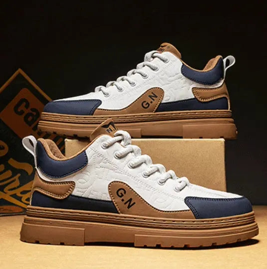 Black and white summer platform casual sneakers with thick rubber soles