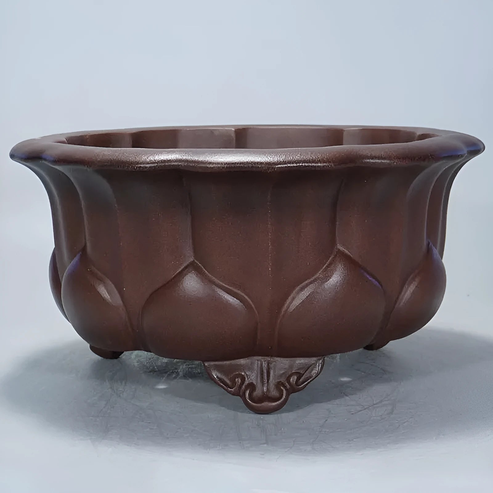 Chinese classical style purple sand succulent bonsai flower pot measuring 37x37x20cm.