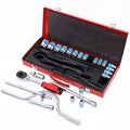 24-piece curved bow car repair wrench combination suit in storage case with chrome vanadium steel sockets