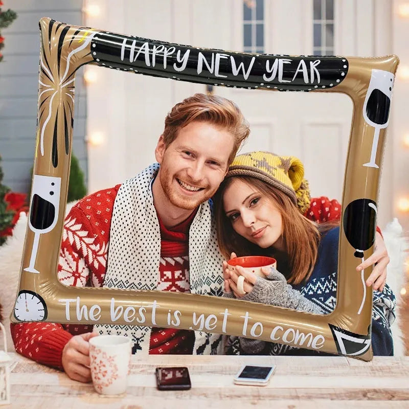 Christmas inflatable photo frame PVC material for youth photography and holiday decorations