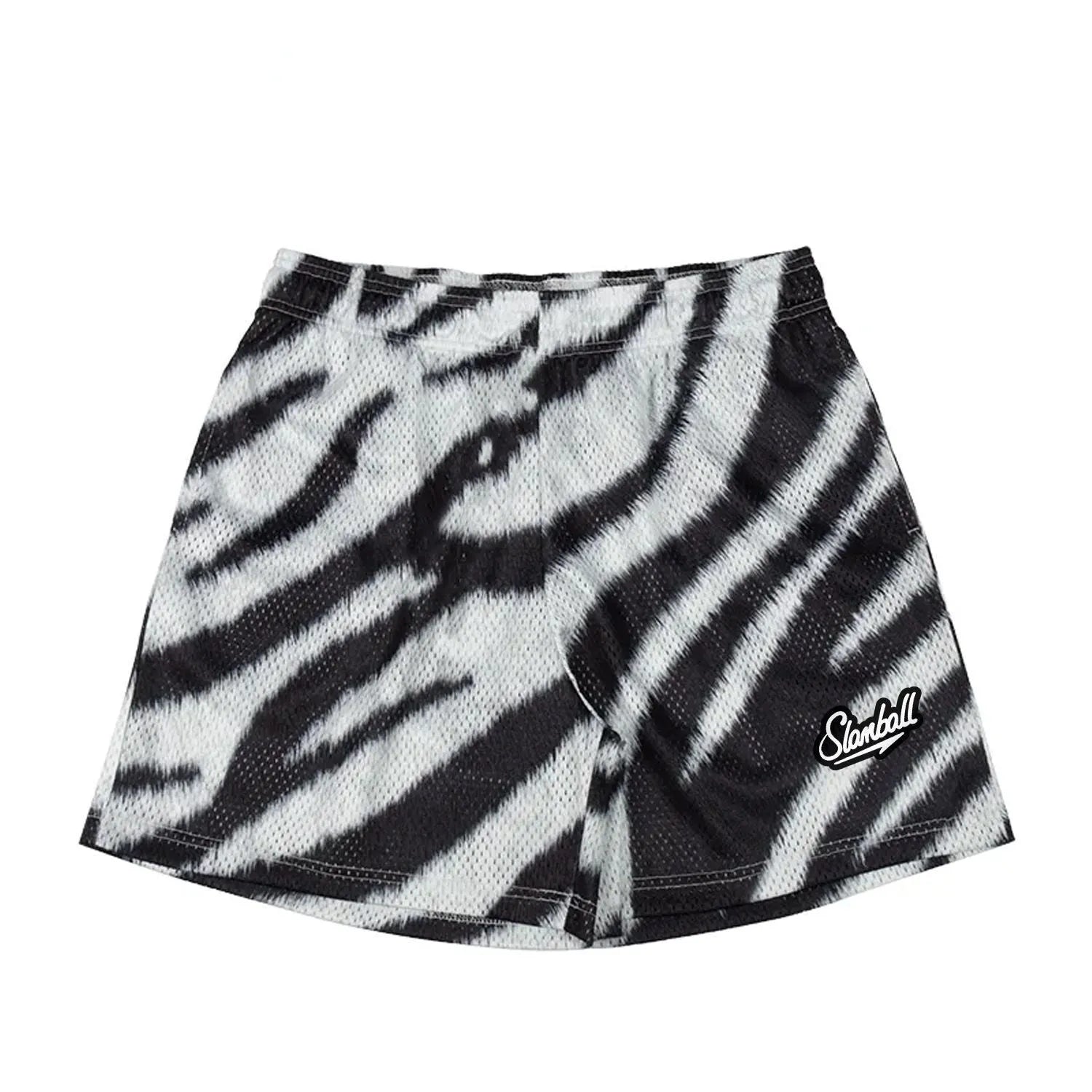 Men's leopard print quick dry fitness shorts for basketball and running training
