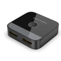 Grey alloy computer audio video converter for HD television connections with cable separator design